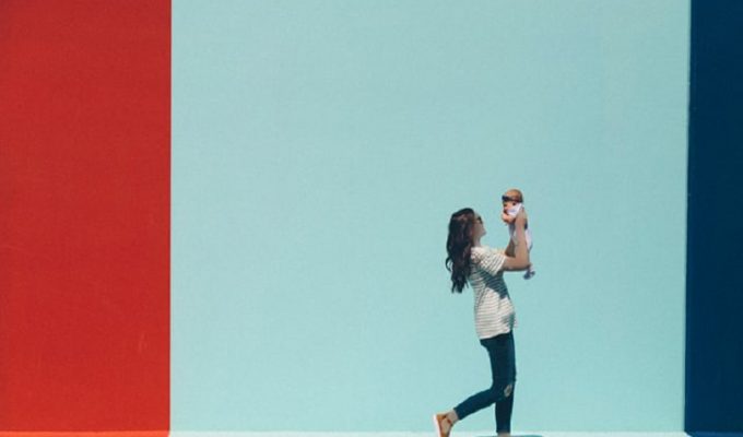 A healthy mom with her baby