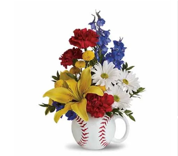 Baseball Flower Arrangement