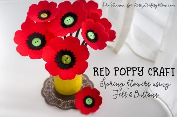 Felt poppy bouquet