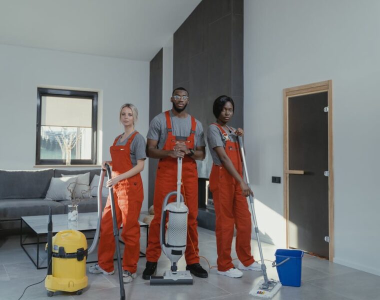 Professional Cleaning Crew Symbolizing Tech Enabled Home Maintenance Planning