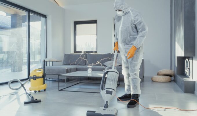 Professional Deep Cleaning in Progress for Sparkling Floors and a Fresher Home