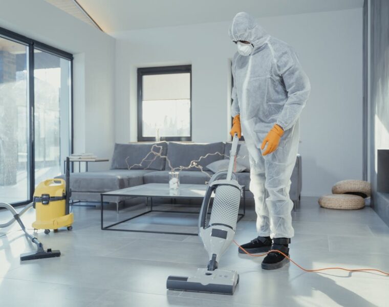 Professional Deep Cleaning in Progress for Sparkling Floors and a Fresher Home